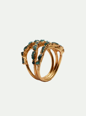 ANILLO ONDA TRIPLE ESMERALDA