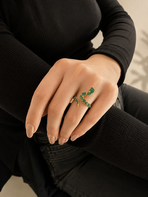 ANILLO SNAKE ESMERALDA