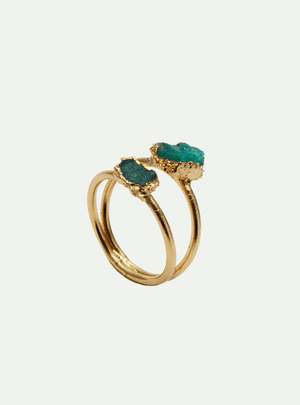 ANILLO DOBLE ESMERALDA - Lena Joyas