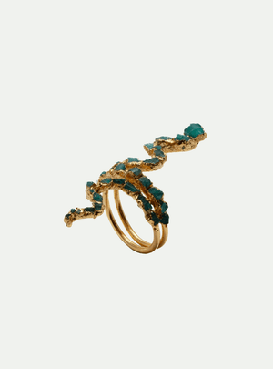 ANILLO SNAKE LARGO ESMERALDA - Lena Joyas